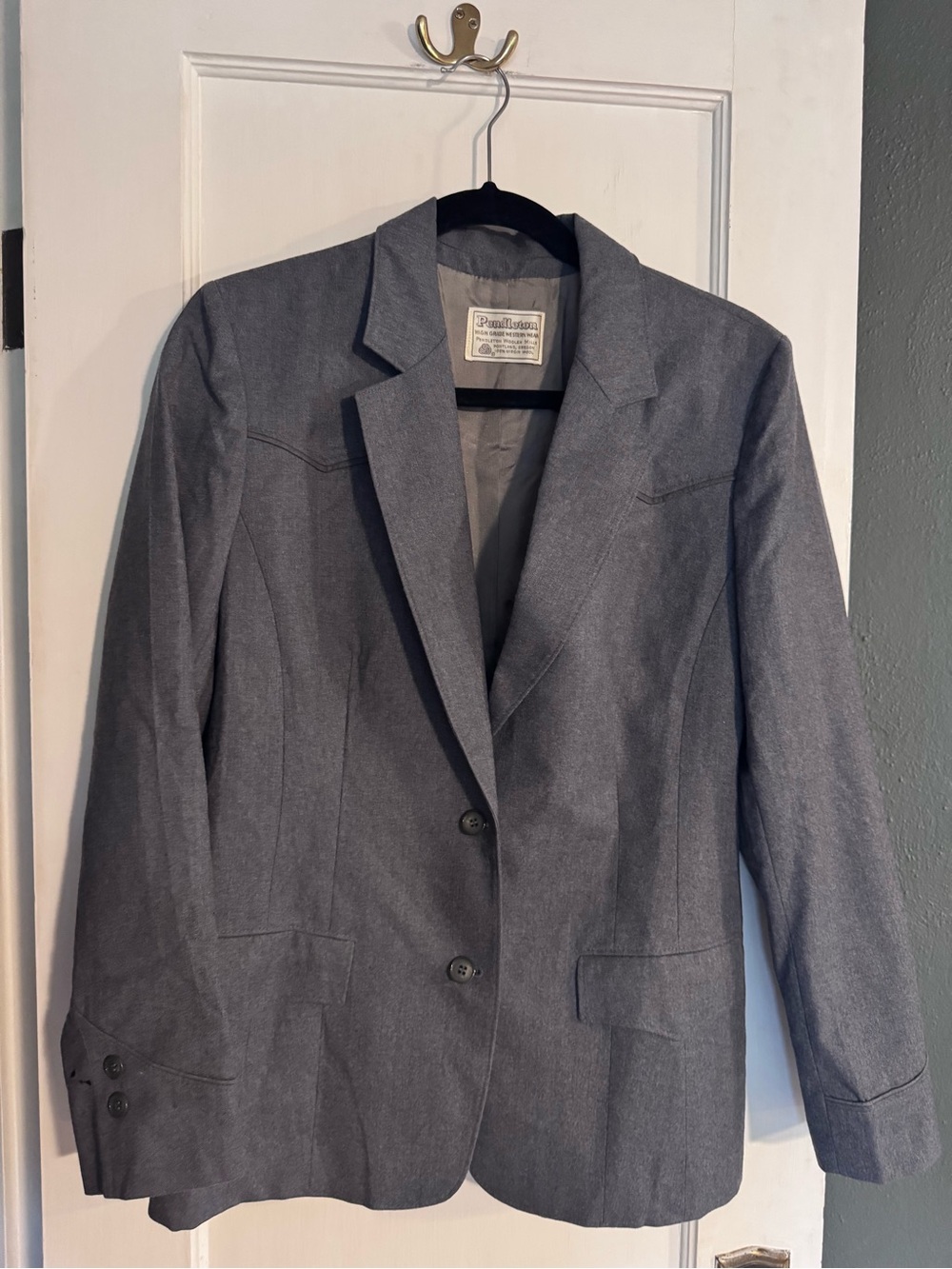 Vintage Pendleton Western Wool Blazer Jacket Gray Cowboy Ranchwear Men’s XS